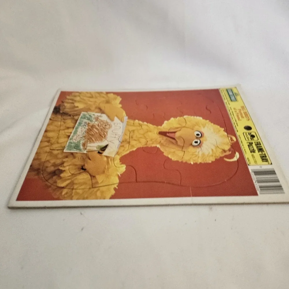 Vtg 1983 Sesame Street Golden Inlaid Tray Puzzle Big Bird's Portrait Of A Friend